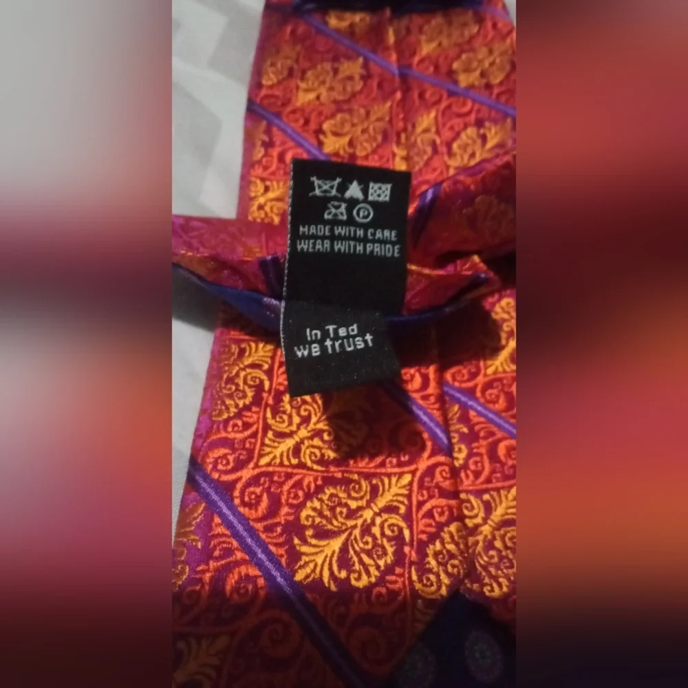 Ted Baker London Silk Tie – Red Floral Stripe - Picture 7 of 8